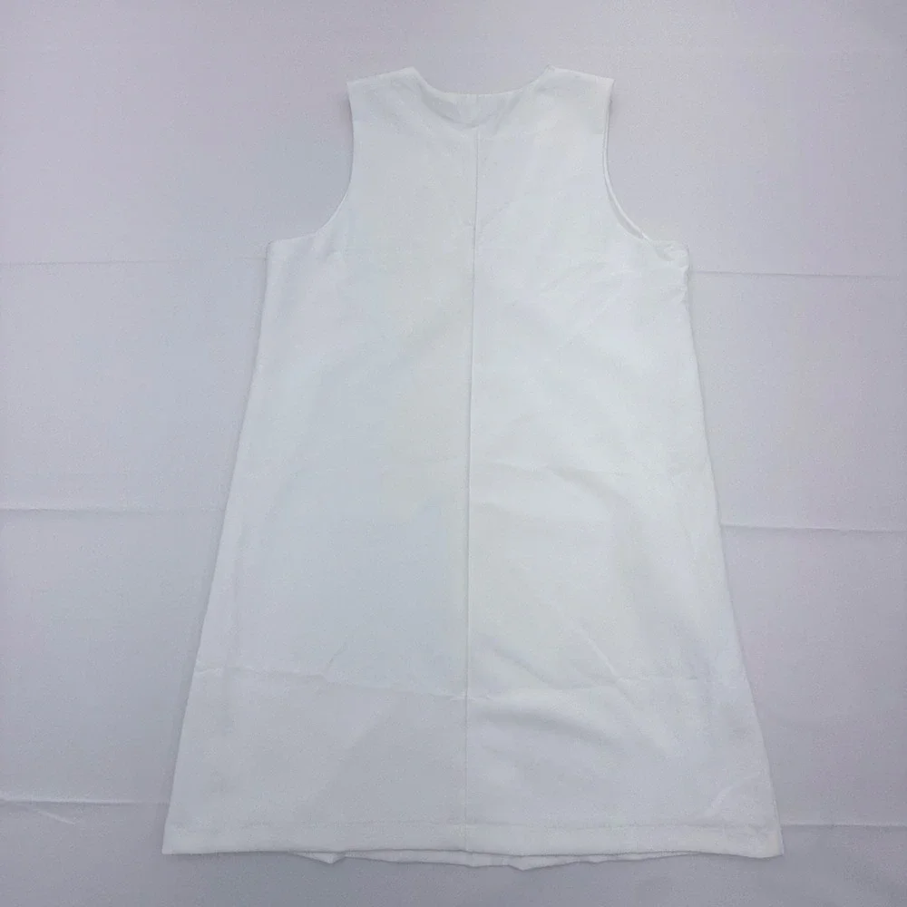 NWT Banana Republic Shift Dress Womens 10 White V-Neck Sleeveless Lined Stretch‎